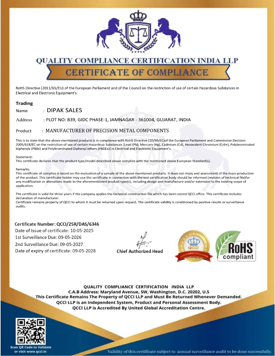 RoHS Compliance Certificate